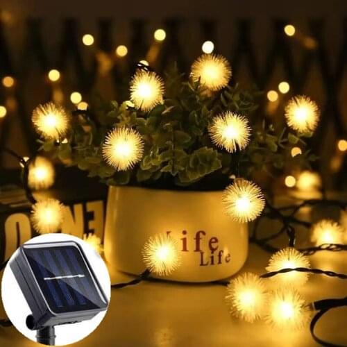 5m-12m Festoon LED String Light Christmas Decoration Garden Dandelion Light Garden Decoration Solar LED Garland Light Outdoor