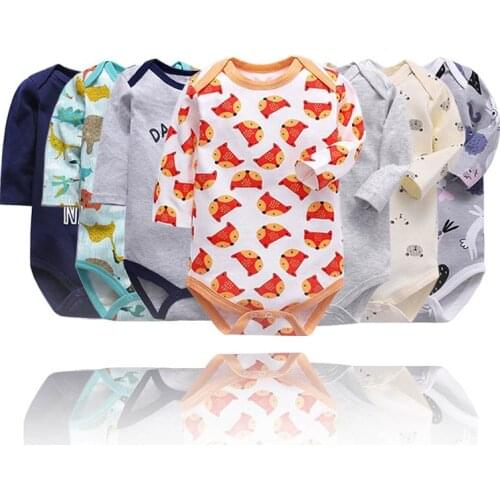 Cotton Baby Bodysuits Unisex Infant Jumpsuit Fashion Baby Boys Girls Clothes Long Sleeve Newborn Baby Clothing Outfits Spring