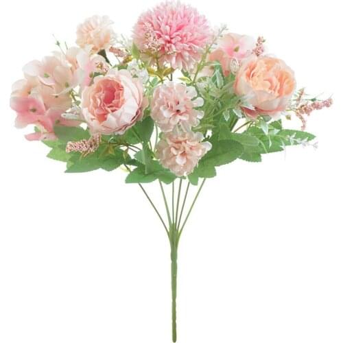 Artificial Peony Flower Silk Flowers Bouquet Accessories Craft Festival Supplies Wedding Home Office Party Decor Ornaments Cheap
