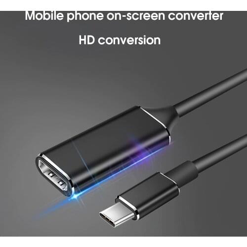 Kebidu USB Type C Cable Adapter 4K 30Hz Usb 3.1 Adapter Male To Female Converter HDMI-Compatible for PC Computer Tv Display