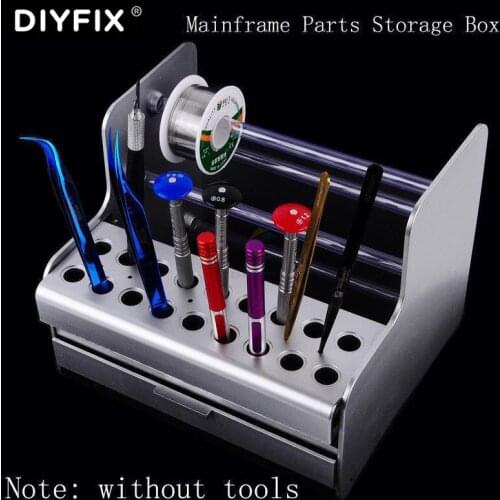 DIYFIX Repair Tool Storage Box Mainframe Parts Store Screwdriver Tweezers PC Maintenance Component Box Maintenance Storage Rack