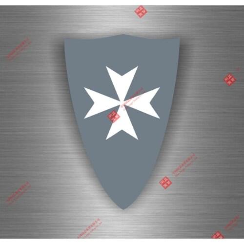 Hot Sell Personality Sticker Car Biker Maltese Shield Airsoft Decal Crusader Cross Templar Knights Motorcycle Decals