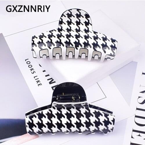 Fashion Hair Accessories for Women 9cm Arcylic Hair Claw Clips Black White Geometric Crab Hairclip Hairpins 2020 Headwear Gifts
