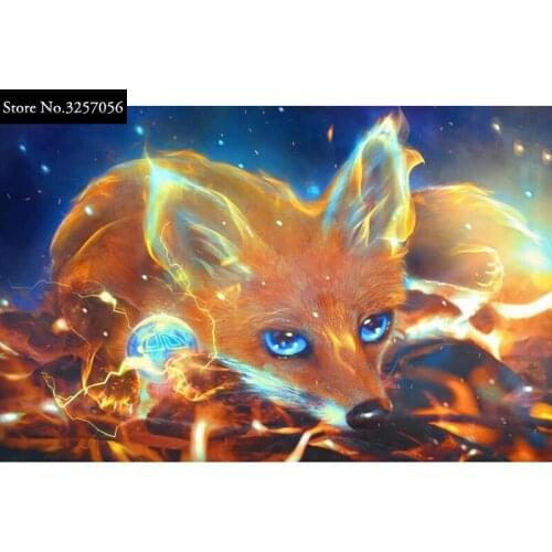 MOONCRESIN DIY 5D Diamond Mosaic Animal Fox Handmade Diamond Painting Cross Stitch Kits Diamond Embroidery Christmas Decorations