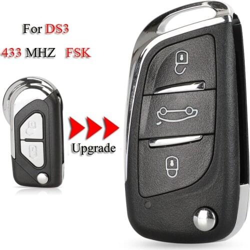 Kutery Upgrade Remote Smart Car Key For Citroen DS3 Ce0523 2Buttons 433Mhz FSK Modulation