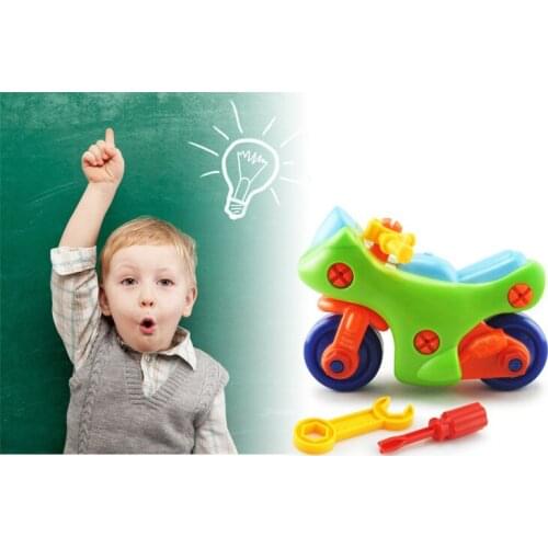 Early Motorcycle Kids Toys for Children Jigsaw Education DIY Screw Nut Group Installed Plastic 3d Puzzle Disassembly J0613
