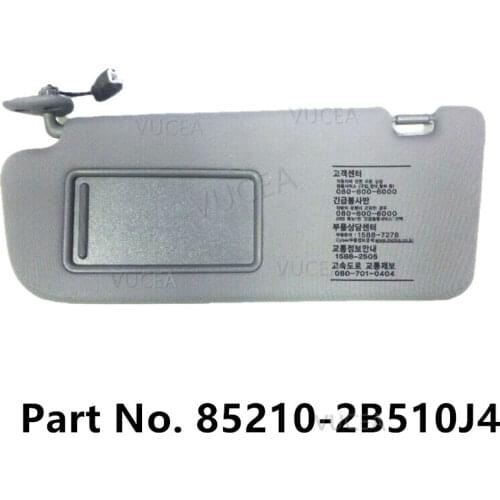 Genuine Inside Sun Visor Gray LH Gray 1 piece For 7006 2009 Hyundai Santa Fe 852102B510J4 85210 2B510J4 85210-2B510J4