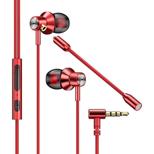 Wired headphones Earphone with wire headset gamer with double Microphone gaming Ergonomic Sport hifi In-ear earbuds waterproof