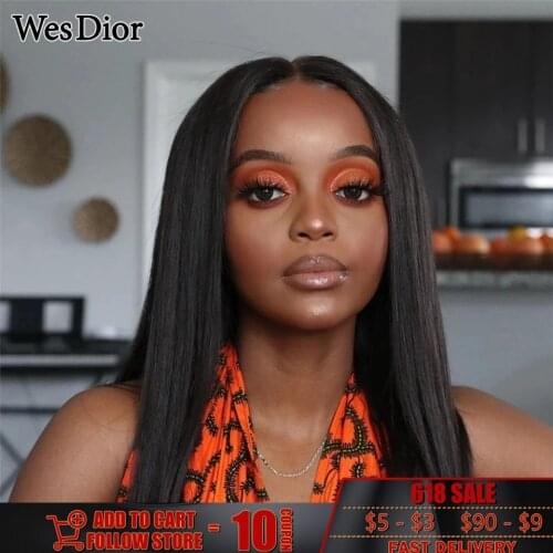 Straight Short Bob Wigs With Baby Hair Brazilian 13X4 Lace Front Human Hair Wigs For Women Lace Closure Bob Wig Pre-Plucked Remy