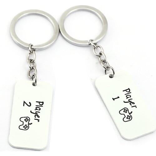 PS 4 Keychain Player 1 2 Metal Alloy Pendant Souvenir Key Ring Bag Charm Key Chain llaveros Fashion Jewelry