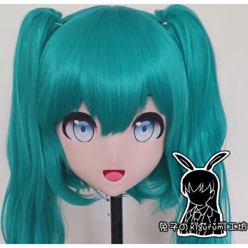 R-Mask 01) Handmade Female Resin Crossdress Pretty Girl Head Lolita Doll Mask Japanese Anime Cosplay Kigurumi Mask Crossdresser