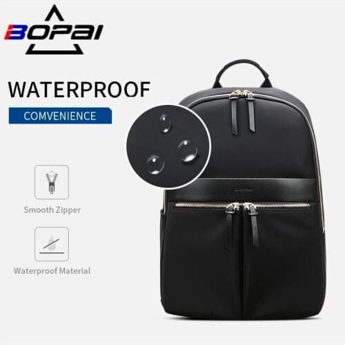BOPAI Backpack Fashion Women School Backpack Pure Color Women Backpack Teenage Girl School Bag Female Mochila Ultrathin Backpack
