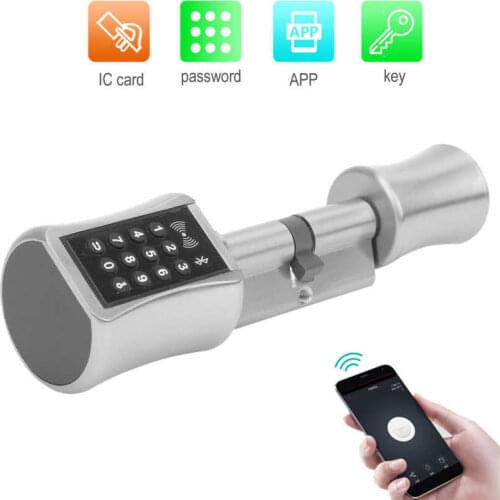 Cerradura inteligente Smart Door Lock Password Card Bluetooth APP Cylinder Anti Theft Key Lock for Wooden Glass Security