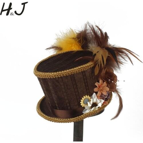 Lady Mini Top Hat Hair Women Clips Feather Flowers Fascinator Ascot Party Weddings