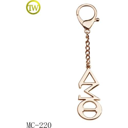Handbag gold metal ball chain hang tag metal letter logo label for bags