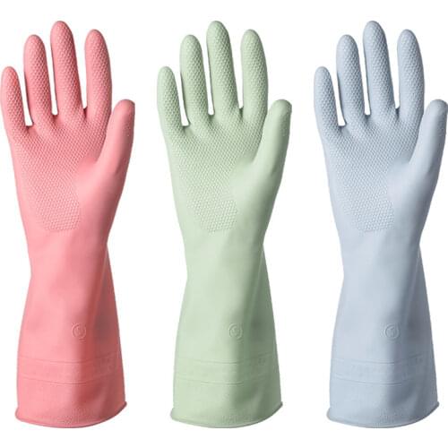 1Pair Waterproof Cleaning Gloves Kitchen Durable Dish Rubber Washing vegetables for Household Chores Cleaning Scrubber