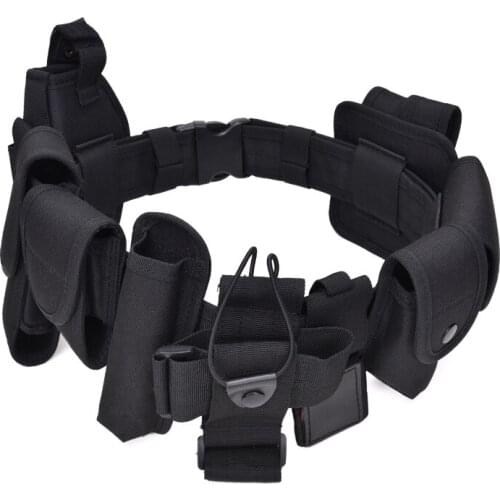 10pcs Multifunctional Security Belts Outdoor Tactical Military Training Polices Guard Utility Kit Duty Belt Belt with Pouch Set
