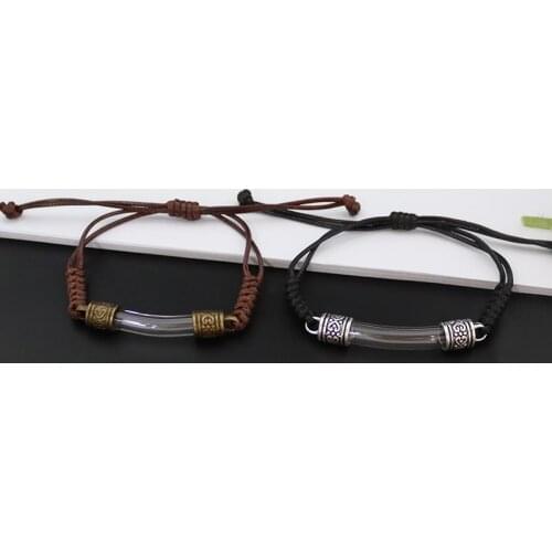 2PCS 8MM Glass Vial pendant Bracelet Name On Rice Rrt Write On Rice Jewelry Charm Bracelet For Women