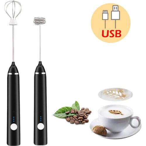 3-Speed Egg Beater Coffee Mixer Heads Eggbeater Mini Blender Electric Foam Maker Frother Stirrer USB Charging Food Blender Whisk