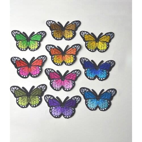 5PCs/lot Iron On Patches For Clothing Multicolor Butterfly Embroidery Patch Appliques Badge Stickers For Clothes