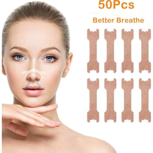 50 Pcs Breathe Nasal Strips Right Way Stop Snoring Anti Snoring Strips Easier Better Breathe Health Care