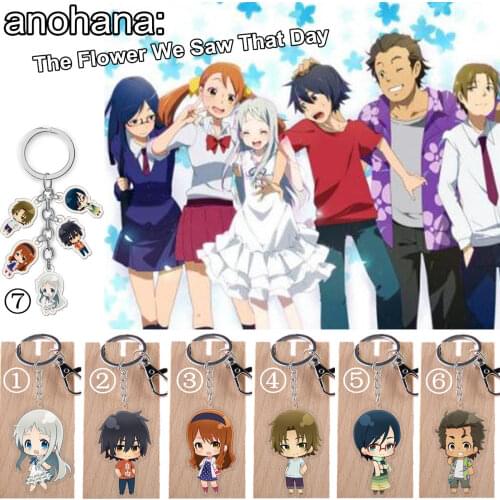 7 Styles Anohana:The Flower We Saw That Day Keychains Naruko Anjou Tetsudou Hisakawa Meiko Honma Atsumu Matsuyuki Chiriko
