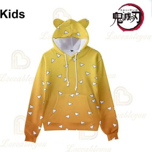 Agatsuma Zenitsu Demon Slayer Japen Anime 3d Hoodie Sweatshirt Men Women Harajuku Long Sleeve Jacket Coat Teen Clothes