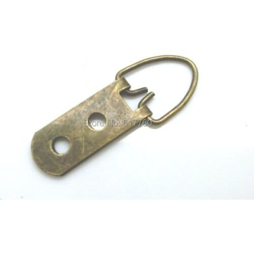 Free shipping-50Pcs Bronze Tone Photo Frame tied Metal Hooks 2 Holes 5.2cmx1.9cm J1259