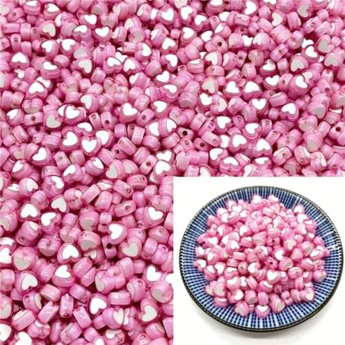 50pcs 8x5mm Love Acrylic Bead Loose Spacer Beads For Jewelry Making DIY Bracelet Accessories #A46a15