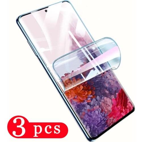 3Pcs cover for Samsung Galaxy note 20 Ultra s20 FE 10 s10 lite s10e 9 8 hydrogel film s9 s8 plus s7 screen protector Not Glass