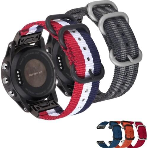 For Garmin Fenix 6S 6 6X Pro 5S 5 5X Plus Easy fit Woven nylon watchband Quick Release 20 22 26mm For Forerunner 945 wrist strap