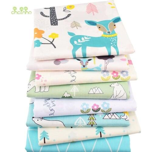 Chainho,Cartoon Printed Twill Cotton Fabric,DIY Quilting Sewing For Baby&Children Sheet,Pillow,Cushion,Toys Material,Half Meter