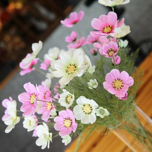 6 Heads Artificial Flowers Beautiful Fake Floral for DIY Living Room Home Decor Garden Wedding Decoration Branches 63cm