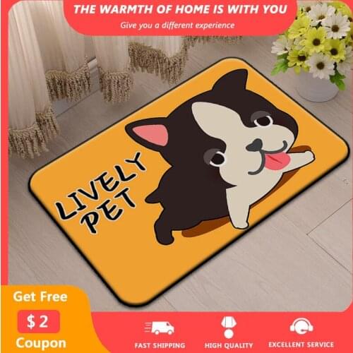 Pet Dog Mats Cartoon Cute Entrance Doormats Bath Belcony Hallay Living room Floor Rugs Non-slip Washable Drop Shipping Carpets