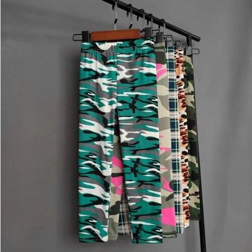 Girls Legging Spring Summer Camouflage Print Pants Kids Thin Breathable Slim-fit Trousers Children Elasticity Plaid Leggings