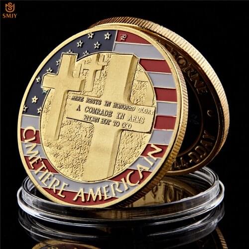 WW II Normandy Landing War Gold Plated Military Challenge Metal Coin Collection For Holiday Gifts