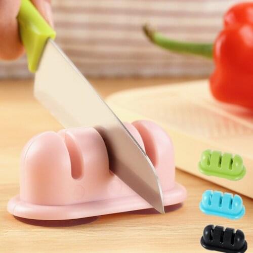 Sharpener Multifunction Knife Three-stage Manual Fast Suction Cup Kitchen Ceramic Strip Durable Mini Knives Stone Sharpener Tool