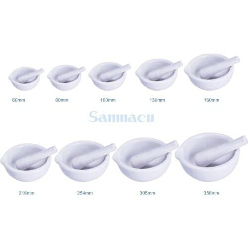 305mm Ceramic Porcelain Mortar And Pestle Mix Grind Bowl Set Herbs Kitchen