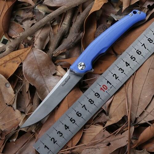 Nimo knives RUNENES Flipper folding knife 9Cr18mov Blade ball bearings G10 handle outdoor hunting Camp survival Knives EDC tools