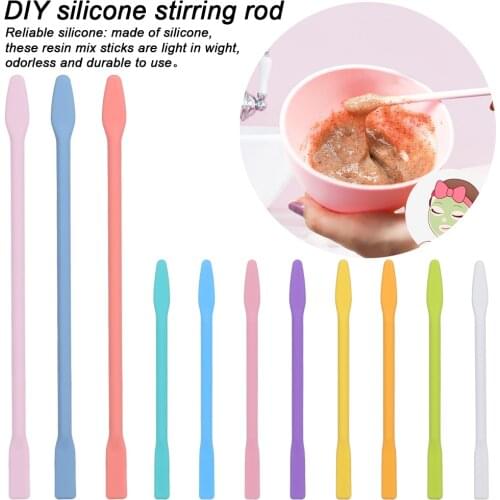 Colorful Silicone Stir Stick Portable Face Mask Stirring Rod Epoxy Resin Jewelry DIY Makeup Tool Home Travel Random Use Supplies