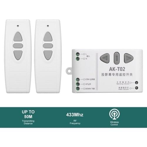 Smart Home 433Mhz AC 110V 220V Motor Remote Controller Wireless Remote Control Switch for Projection Screen Controller Motor