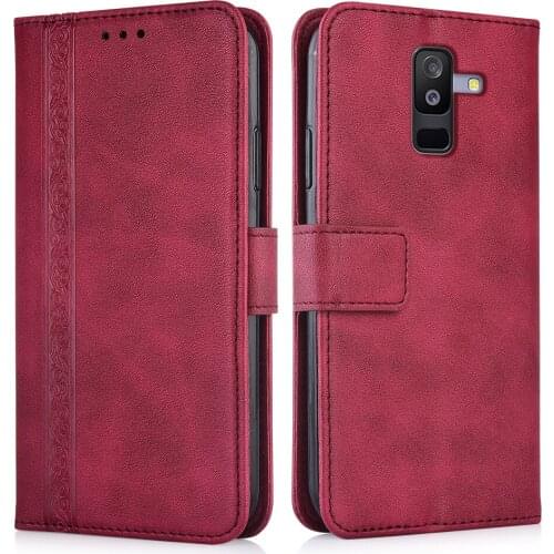 Luxury Flip Wallet Leather Case for Samsung Galaxy A6+ 2018 A605F SM-A605F A6 Plus 2018 Magnetic Book Protect phone back Cover