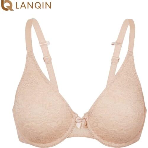 Sexy Women Lace Bra Plus Size Non Padded Underwire Full Coverage Bras Supportive Sheer Brassiere