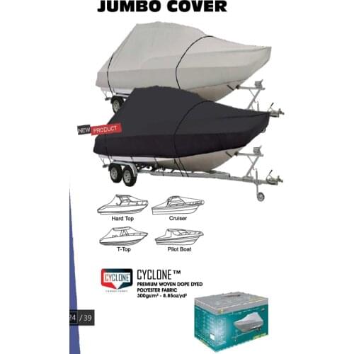 Marine Boat Yacht Southocean Grey Black Jumbo Cover Cyclone Woven Polyester Fabric 300g/m2-9 oz/yd2 MA 501