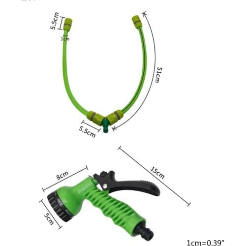 T84E Green Outdoor Long Hose Faucet Temperature Mixer Cleaning Garden Watering Hose