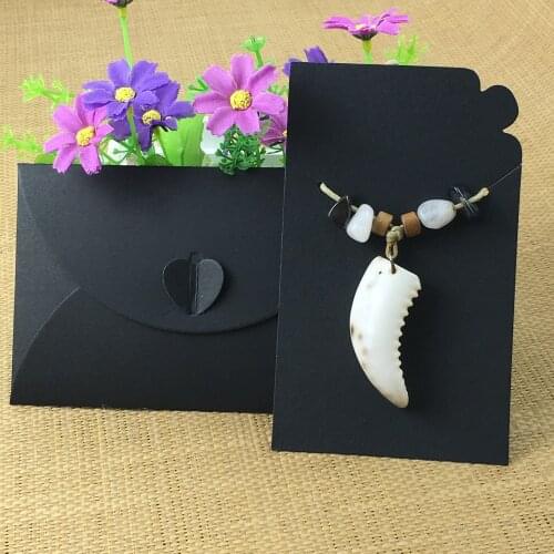 50Set Jewelry Displays Packaging Set Cards Fashion Necklace Packaging Cards Blank Envelope&Pendent Displays Card Accept Custom