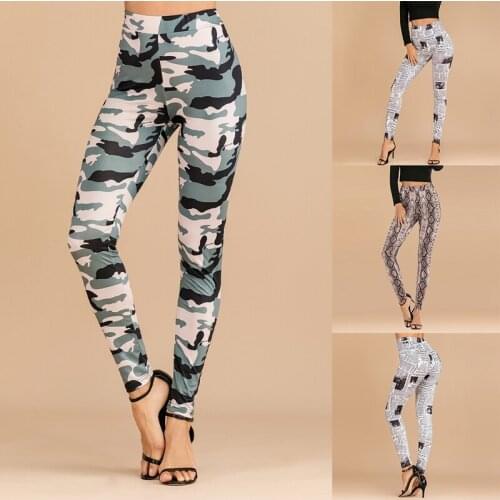 Womens Sexy Printed Trousers Skinny Casual Pencil Pants