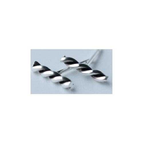 WTLTC Real 925 Sterling Sliver Twisted Bar Stud Earrings for Women Solid Small Studs Earrings Minimal Line Post Earrings Gifts