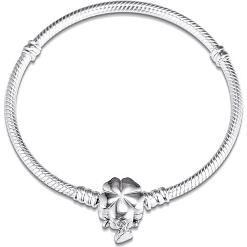 Bracelet For Women Wildflower Meadow Clasp Snake Chain Bracelets 925 Sterling Silver Jewelry Femme Pulseira Plata de ley Armband