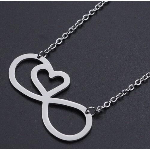 2Pcs/Lot 100% Stainless Steel Love Pendant Necklace For Women Delicate Fashion Jewelry Necklaces
